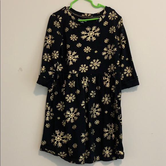 Cat & Jack Girls gold snow flake dress - Picture 1 of 4